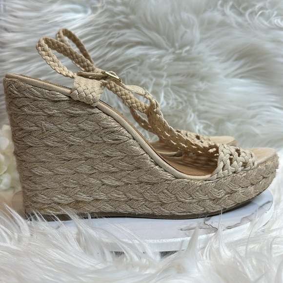 GUC Steve Madden Cream/Off White Crochet Boho Wedge Heels, 9.5M - Picture 7 of 14